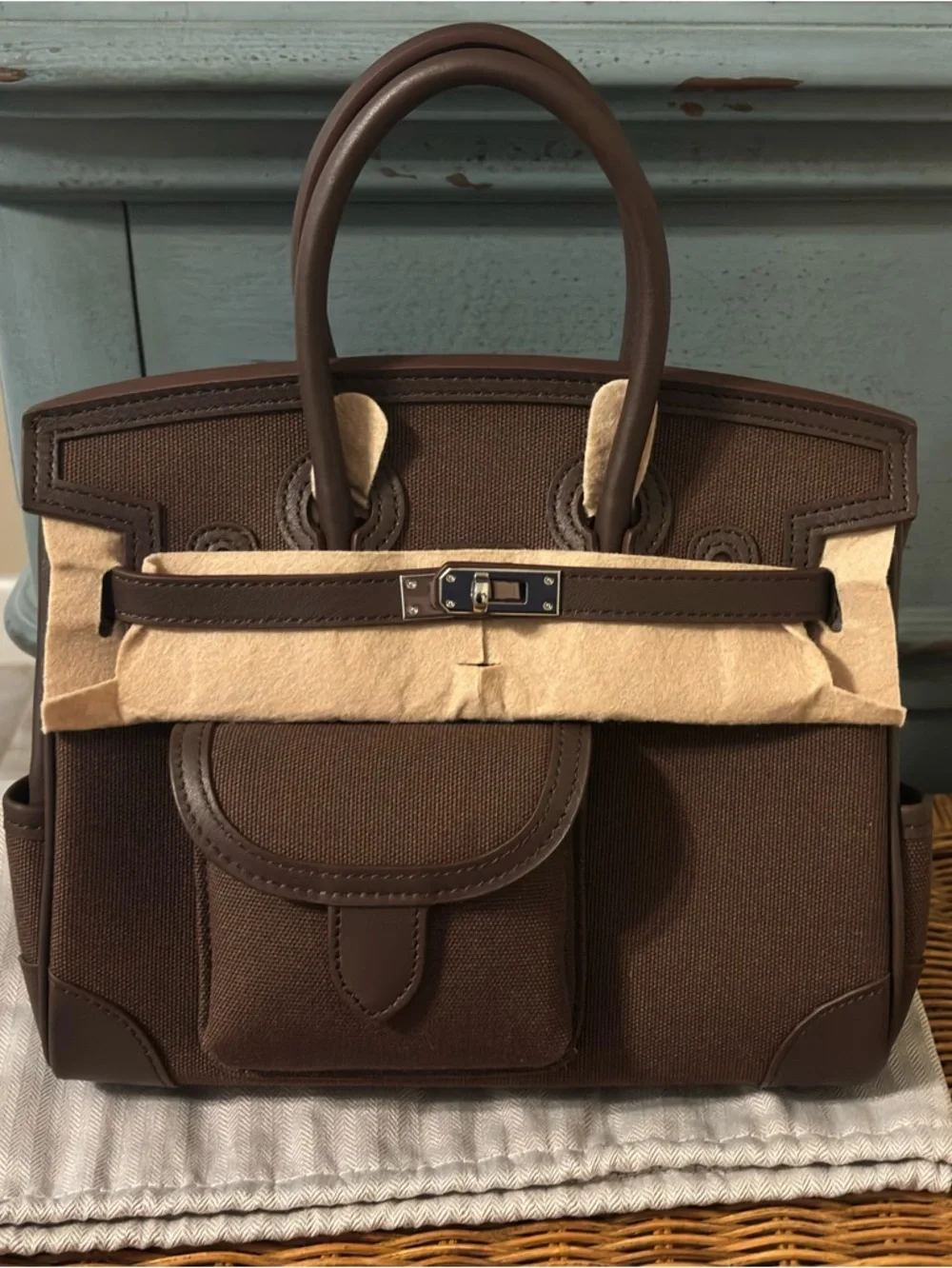Canvas cargo style handbag H style BK - Picture 1 of 13